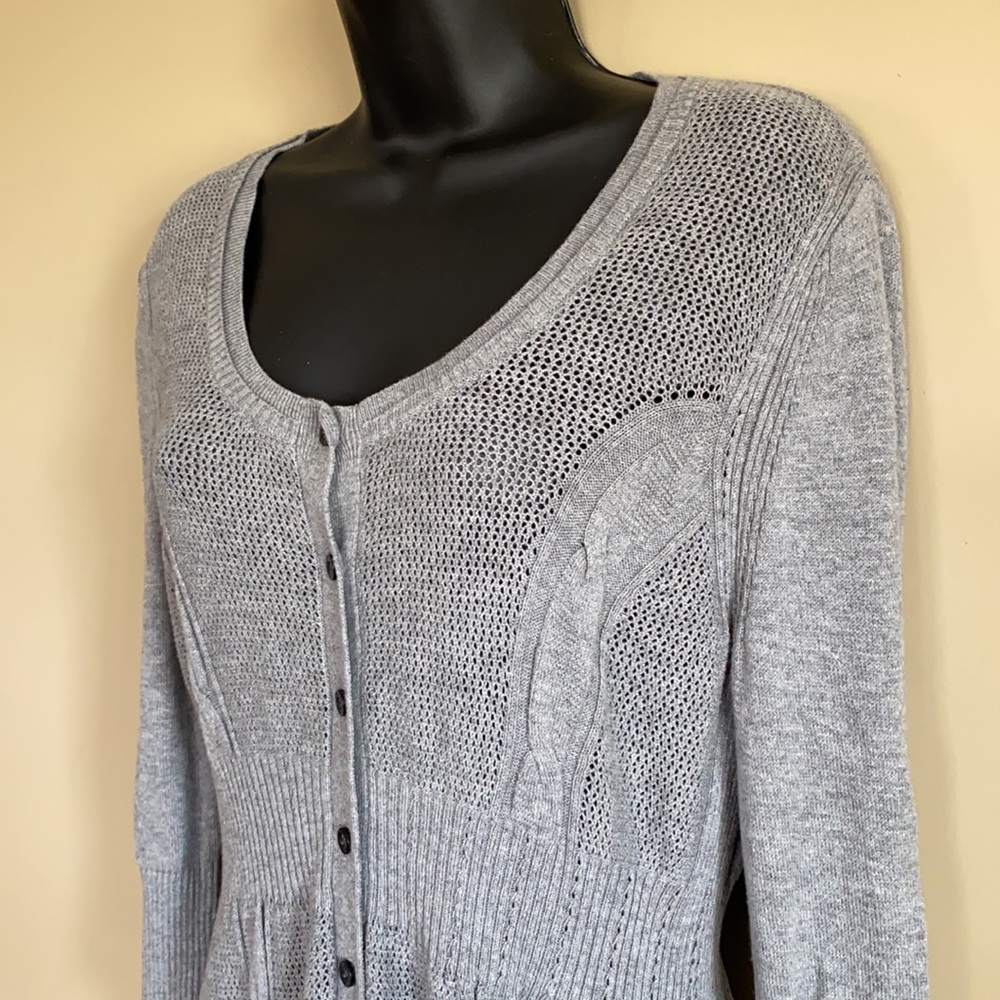 DNKY Jeans 3/4 Sleeve Button Knitted Sweater - M